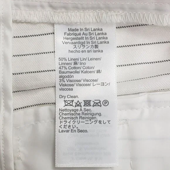 Madewell Superwide-Leg Trouser in Pinstripe Linen Blend Womens 4 Ivory Black - Picture 14 of 16